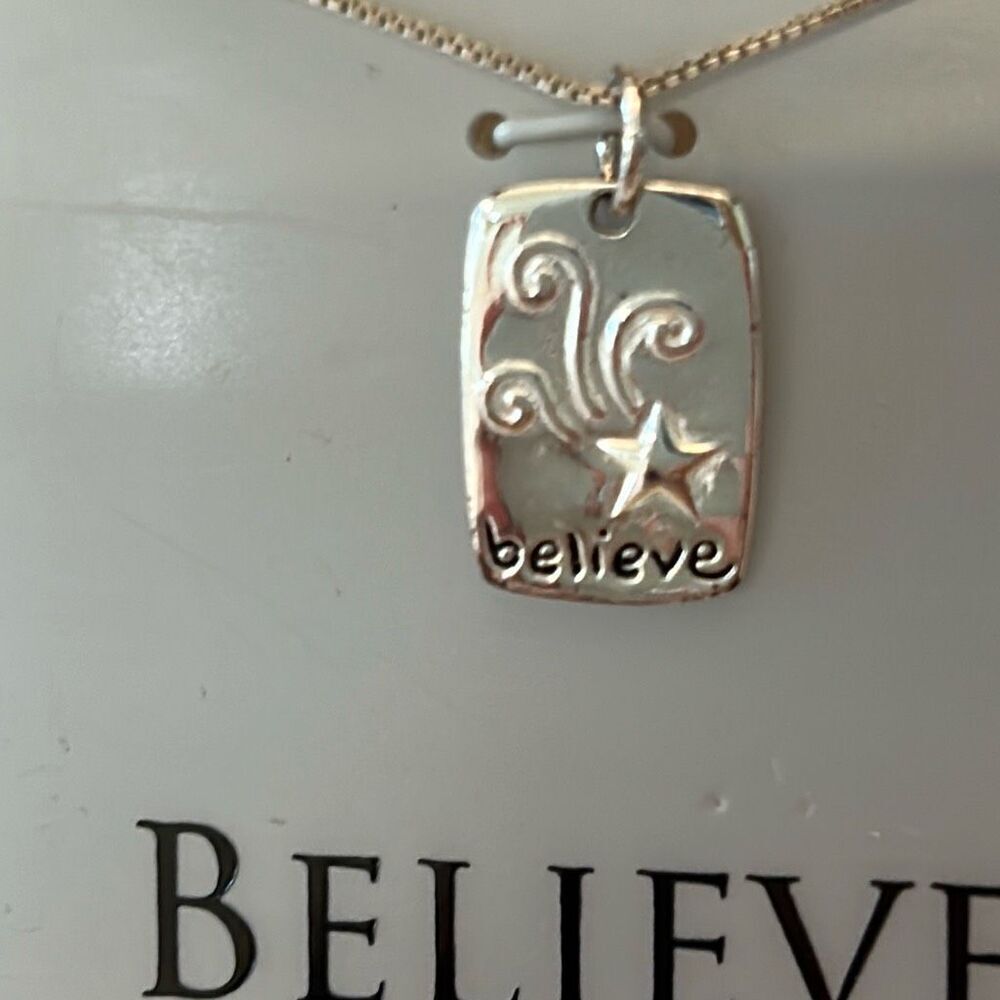 New Believe pendant sanity sterling silver necklace Eleanor Roosevelt - Picture 2 of 6